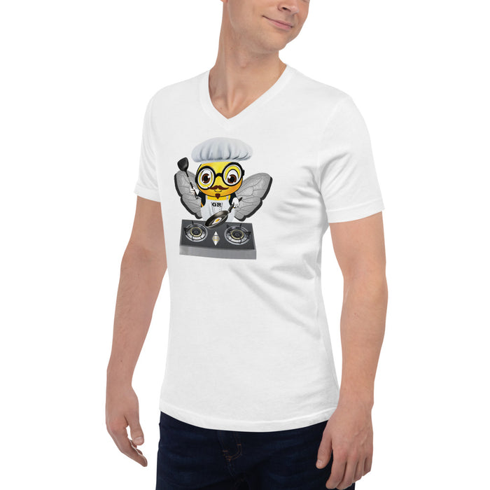 Cute CHEF BEE Unisex Short Sleeve V-Neck T-Shirt