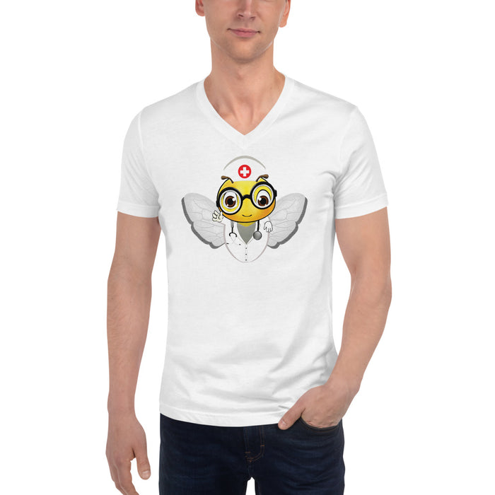 Cute NURSE BEE Unisex Short Sleeve V-Neck T-Shirt