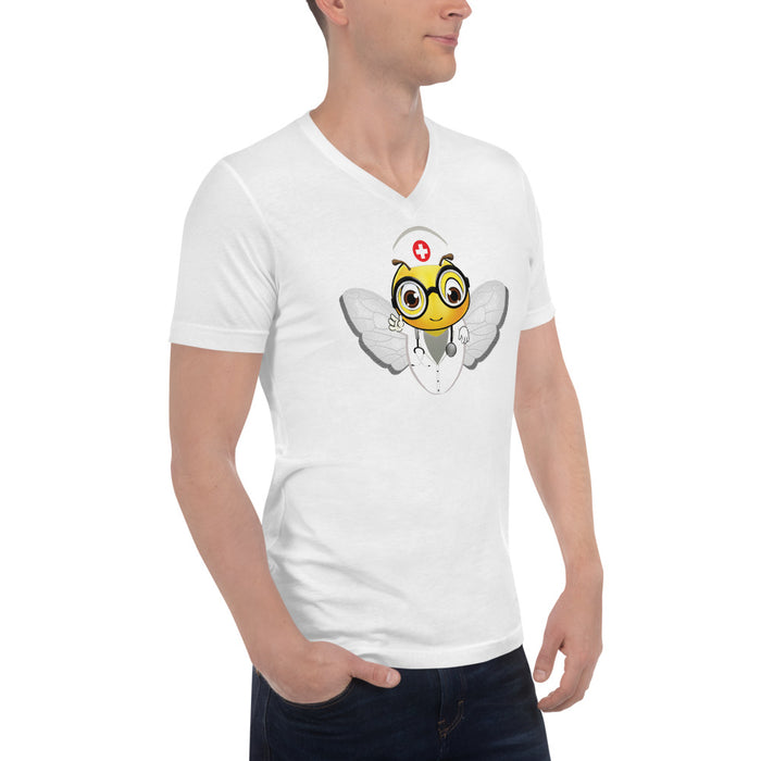 Cute NURSE BEE Unisex Short Sleeve V-Neck T-Shirt