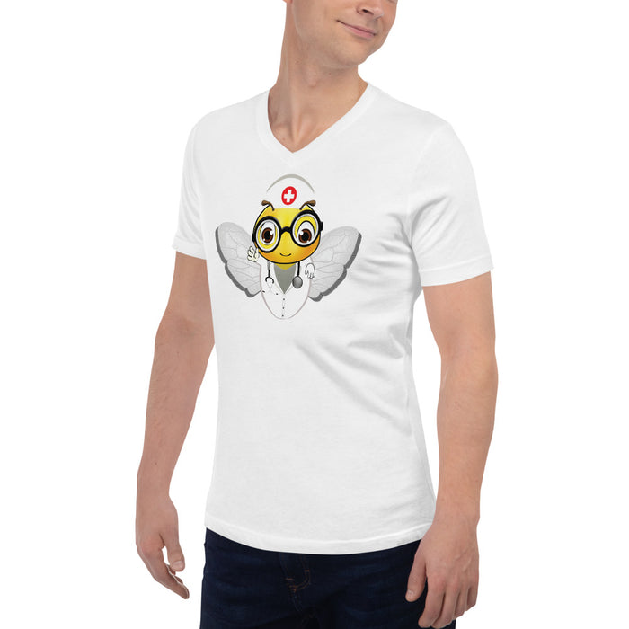 Cute NURSE BEE Unisex Short Sleeve V-Neck T-Shirt