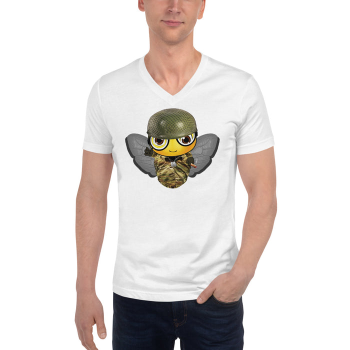 SOLDIER BEE Unisex Short Sleeve V-Neck T-Shirt