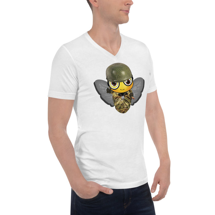 SOLDIER BEE Unisex Short Sleeve V-Neck T-Shirt