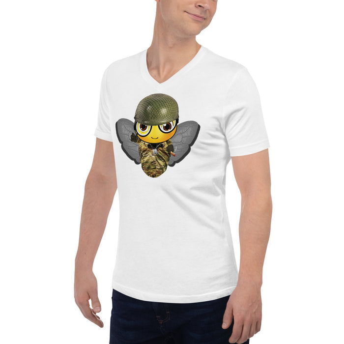 SOLDIER BEE Unisex Short Sleeve V-Neck T-Shirt