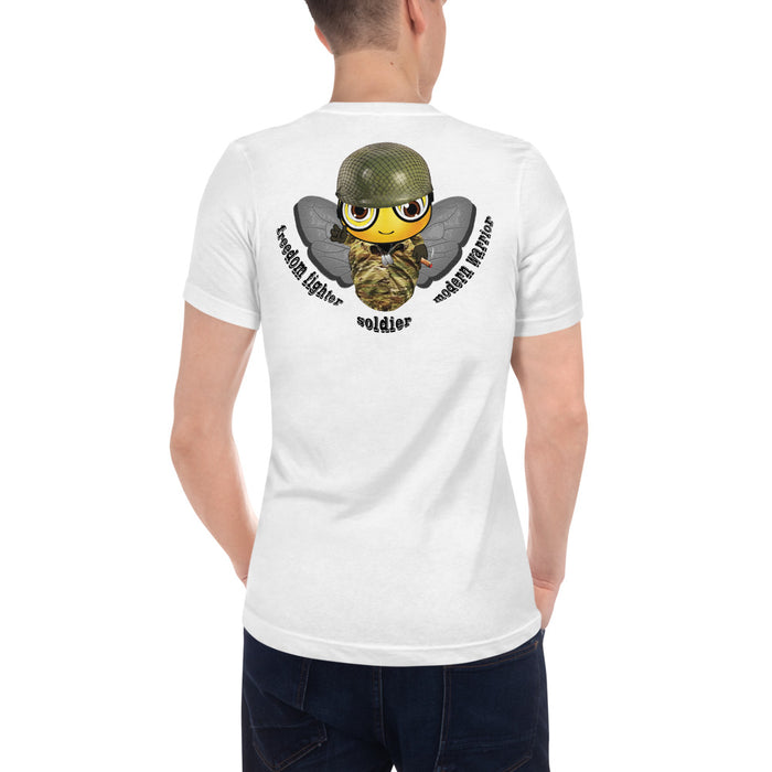 SOLDIER BEE Unisex Short Sleeve V-Neck T-Shirt