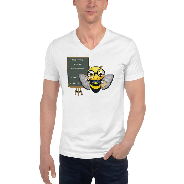 Cute GURU / TEACHER BEE Unisex Short Sleeve V-Neck T-Shirt