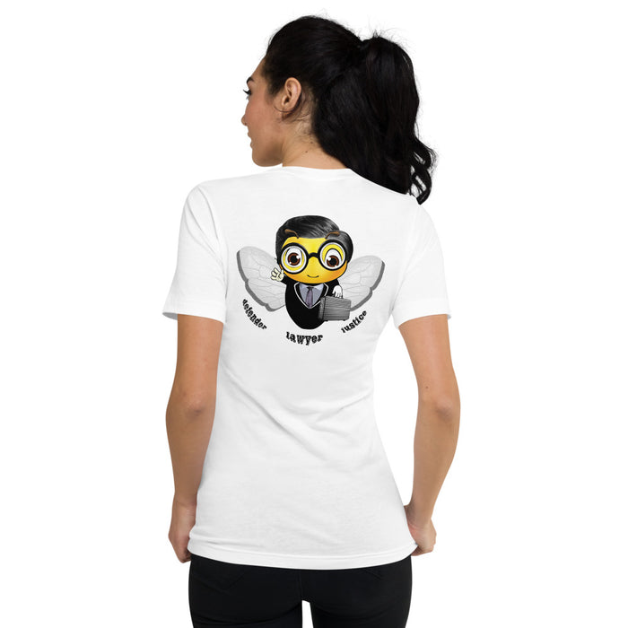 Cute LAWYER / ATTORNEY BEE Unisex Short Sleeve V-Neck T-Shirt