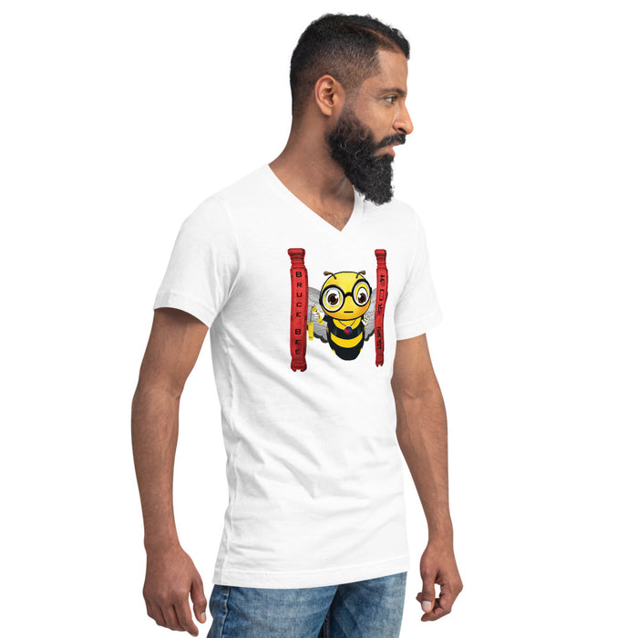 Cute BRUCE BEE Unisex Short Sleeve V-Neck T-Shirt