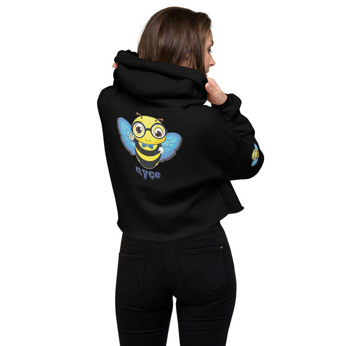 Cute blue BEE NYCE Crop Hoodie