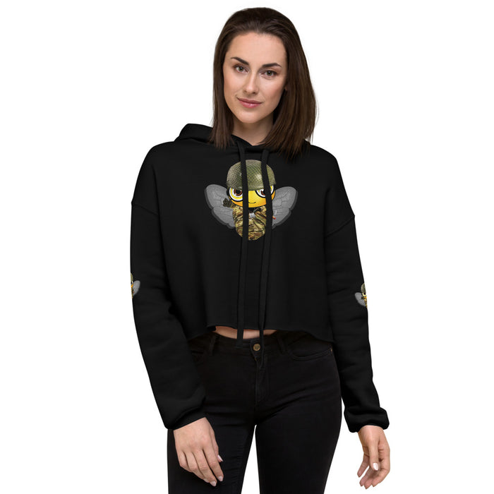 Cute SOLDIER / MILITARY BEE Crop Hoodie