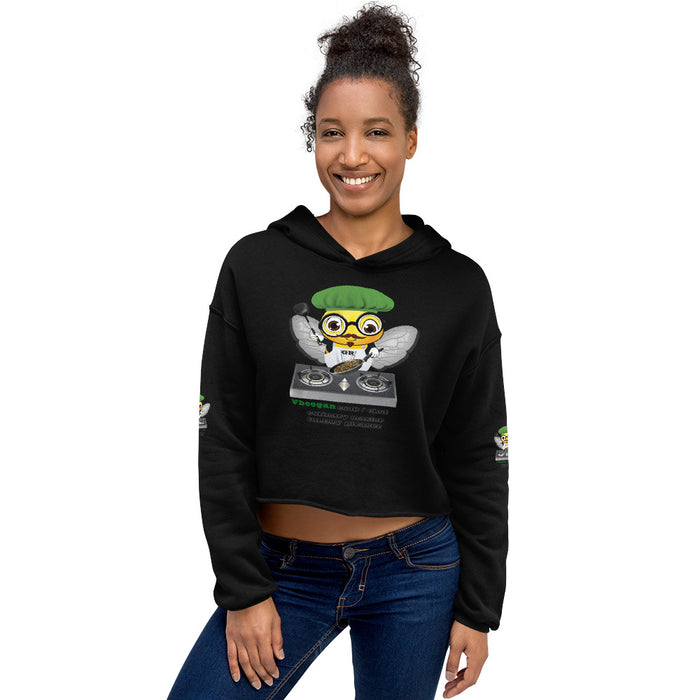 Cute VEGAN BEE CHEF Crop Hoodie