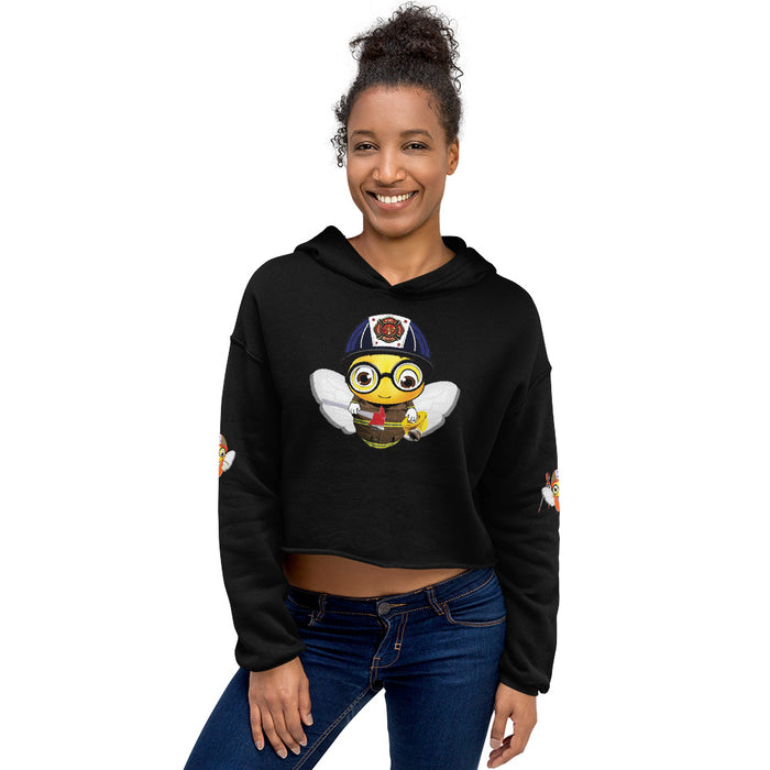 Cute FIREFIGHTER BEE Crop Hoodie