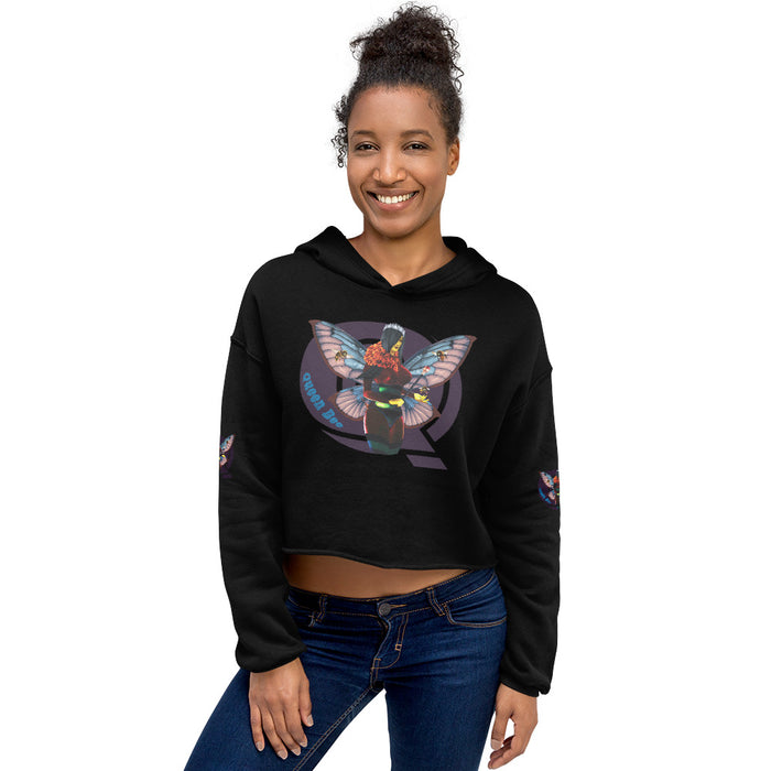 QUEEN BEE Drawstrings  Crop Hoodie