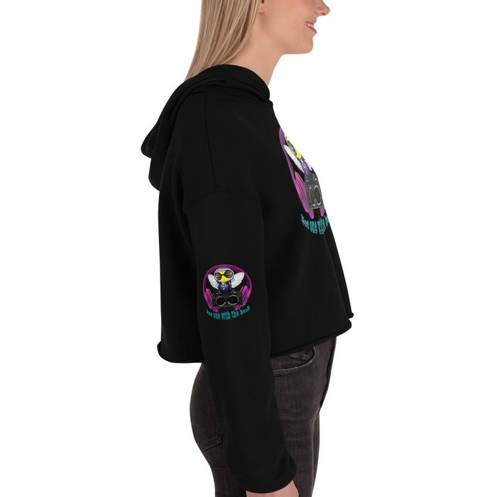 Cool & Cute PINK BEE 1 WITH THE BEAT Crop Hoodie