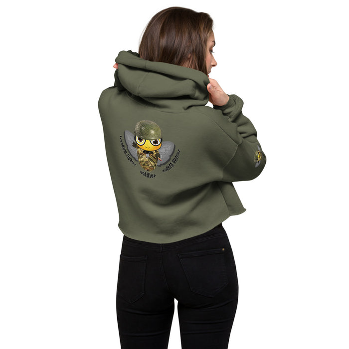 Cute SOLDIER / MILITARY BEE Crop Hoodie