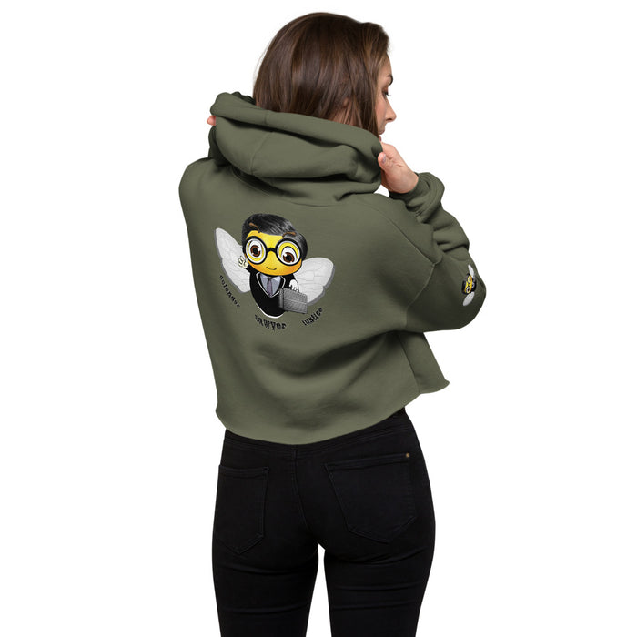 Cute LAWYER / ATTORNEY BEE Crop Hoodie