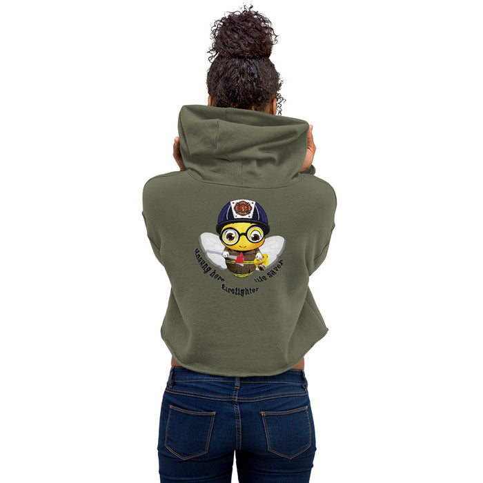 Cute FIREFIGHTER BEE Crop Hoodie