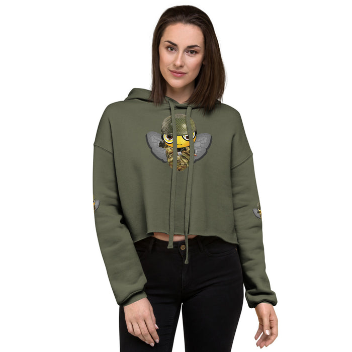 Cute SOLDIER / MILITARY BEE Crop Hoodie