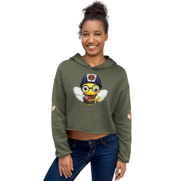 Cute FIREFIGHTER BEE Crop Hoodie