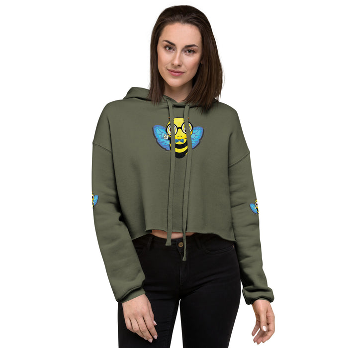 Cute blue BEE NYCE Crop Hoodie