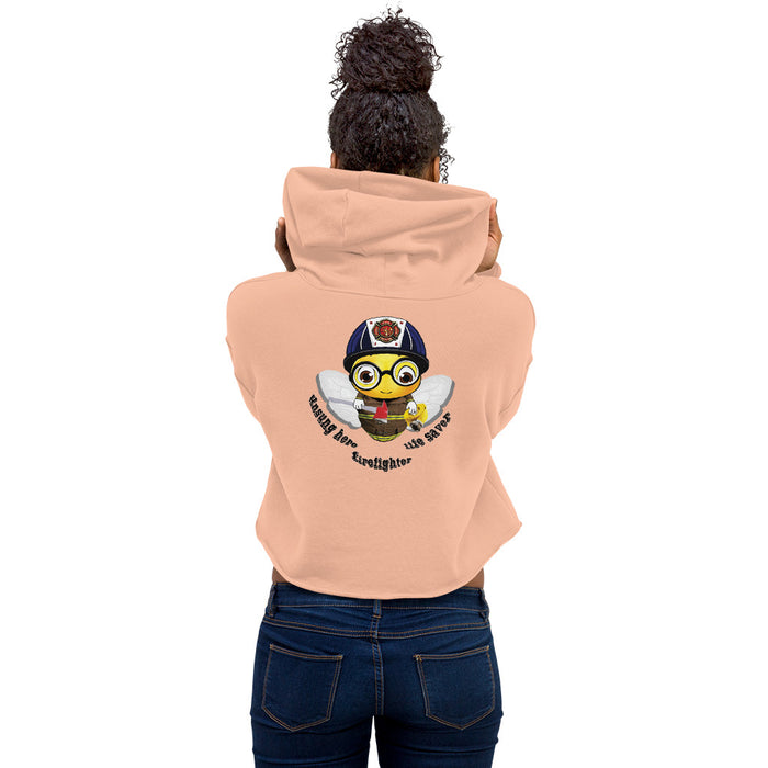 Cute FIREFIGHTER BEE Crop Hoodie