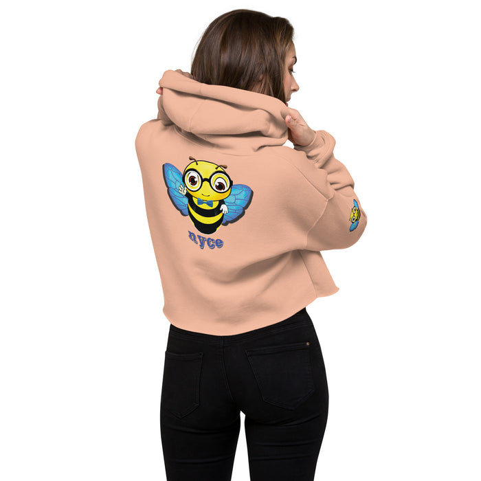 Cute blue BEE NYCE Crop Hoodie