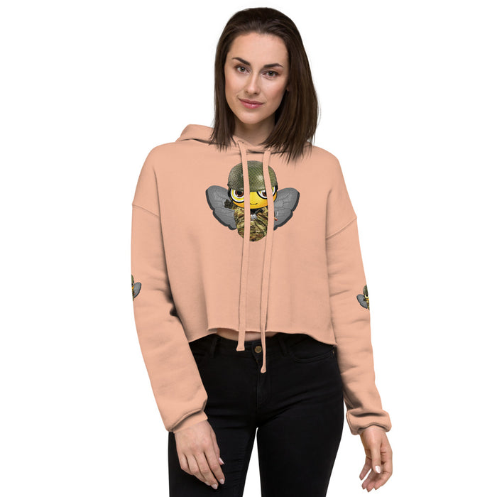 Cute SOLDIER / MILITARY BEE Crop Hoodie