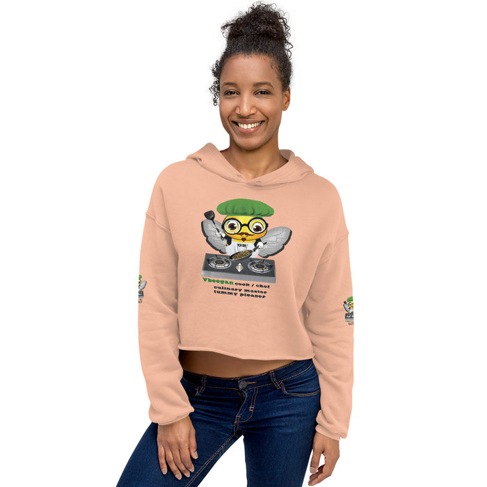 Cute VEGAN BEE CHEF Crop Hoodie