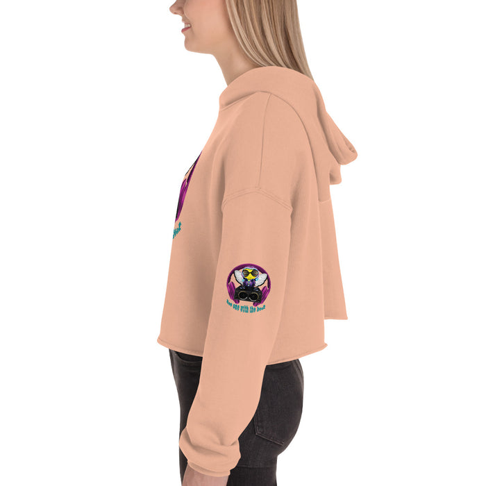 Cool & Cute PINK BEE 1 WITH THE BEAT Crop Hoodie