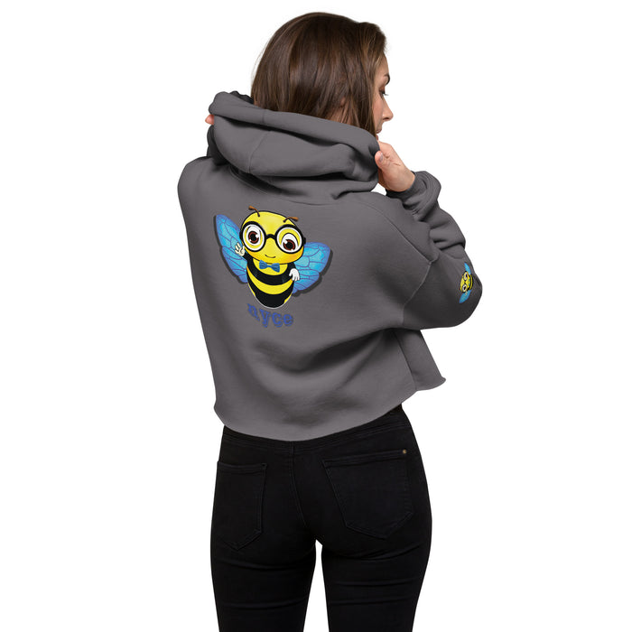 Cute blue BEE NYCE Crop Hoodie