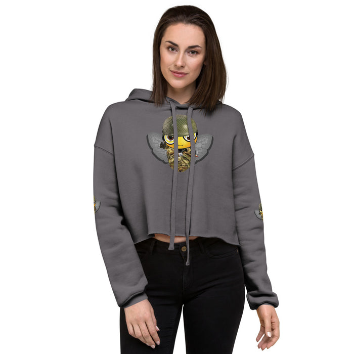 Cute SOLDIER / MILITARY BEE Crop Hoodie