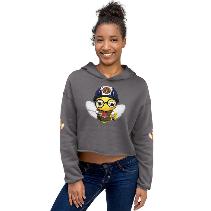 Cute FIREFIGHTER BEE Crop Hoodie