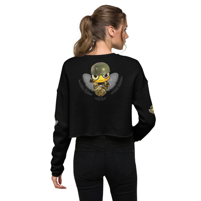 Cute SOLDIER / MILITARY BEE Crop Sweatshirt