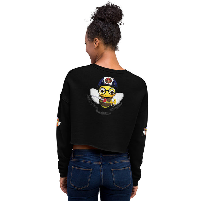 Cute FIREFIGHTER BEE Crop Sweatshirt