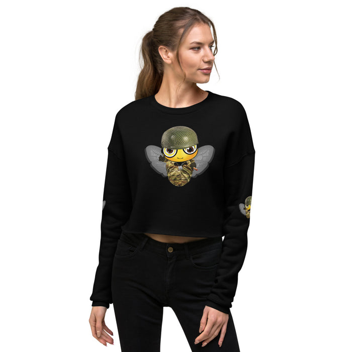 Cute SOLDIER / MILITARY BEE Crop Sweatshirt