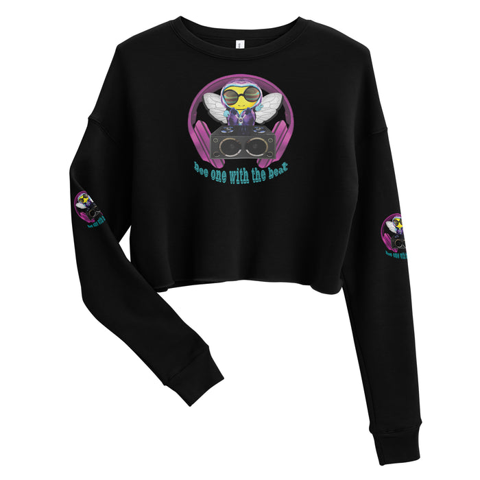 Cool & Cute PINK BEE 1 WITH THE BEAT Crop Sweatshirt