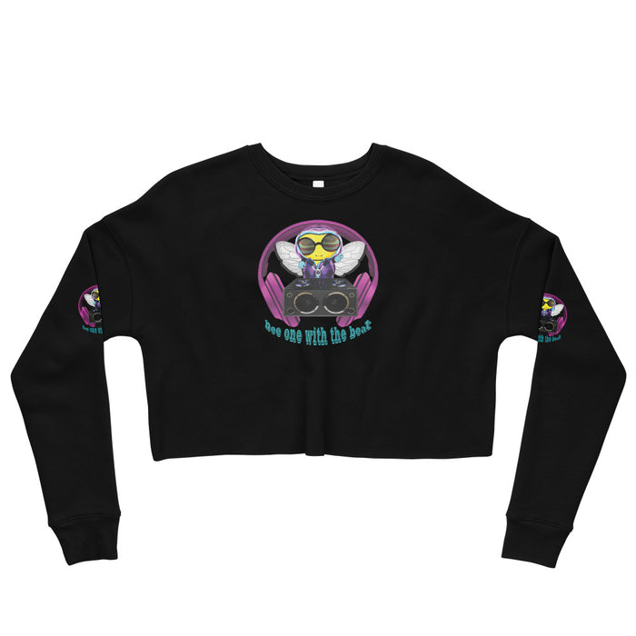 Cool & Cute PINK BEE 1 WITH THE BEAT Crop Sweatshirt