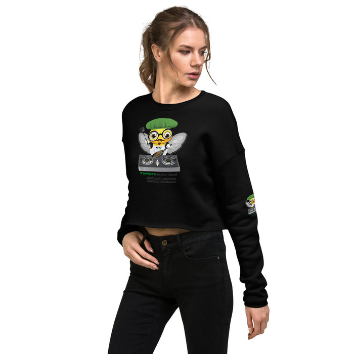 Cute VEGAN BEE CHEF Crop Sweatshirt