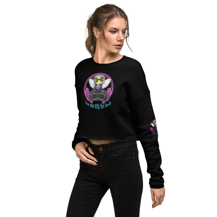 Cool & Cute PINK BEE 1 WITH THE BEAT Crop Sweatshirt