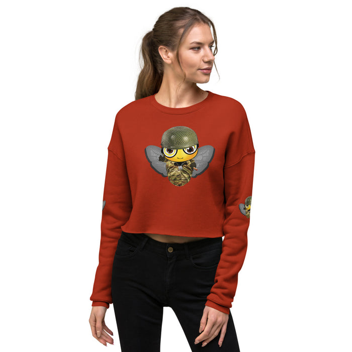 Cute SOLDIER / MILITARY BEE Crop Sweatshirt