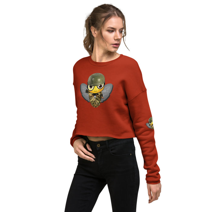 Cute SOLDIER / MILITARY BEE Crop Sweatshirt