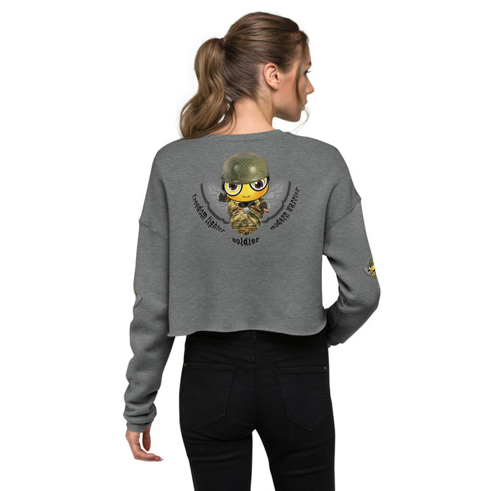 Cute SOLDIER / MILITARY BEE Crop Sweatshirt