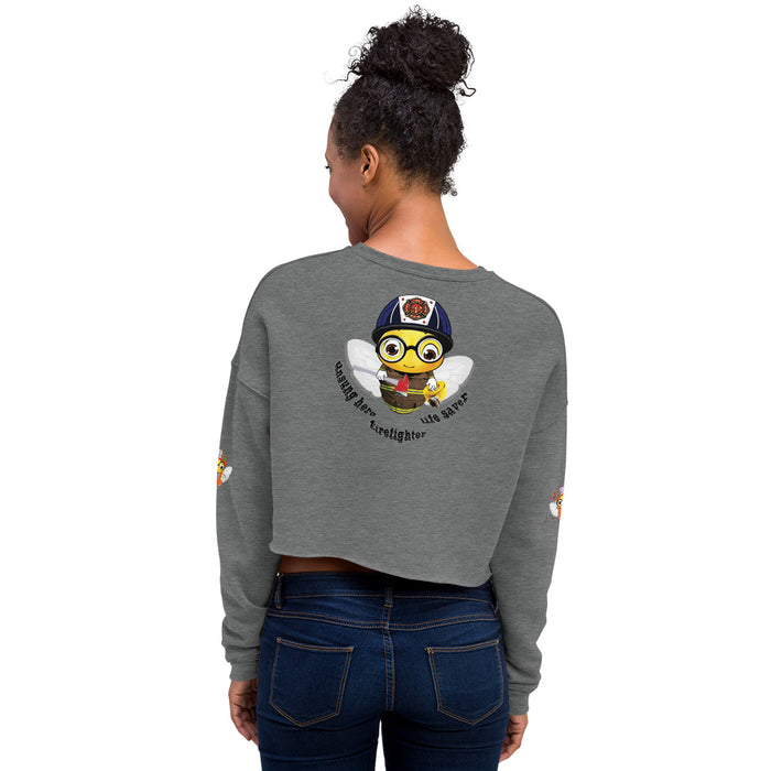 Cute FIREFIGHTER BEE Crop Sweatshirt