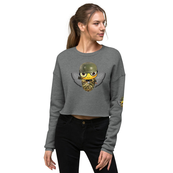 Cute SOLDIER / MILITARY BEE Crop Sweatshirt