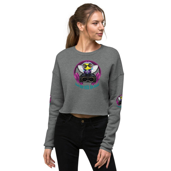 Cool & Cute PINK BEE 1 WITH THE BEAT Crop Sweatshirt