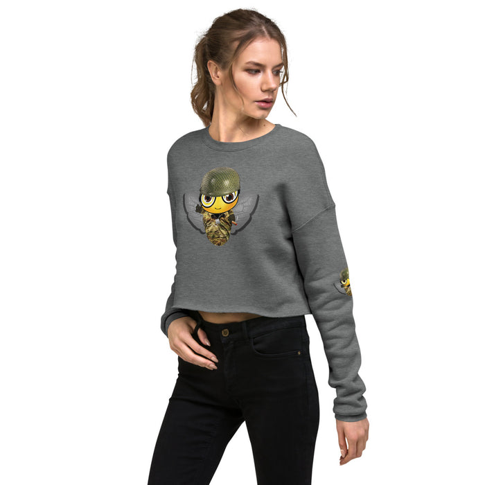 Cute SOLDIER / MILITARY BEE Crop Sweatshirt