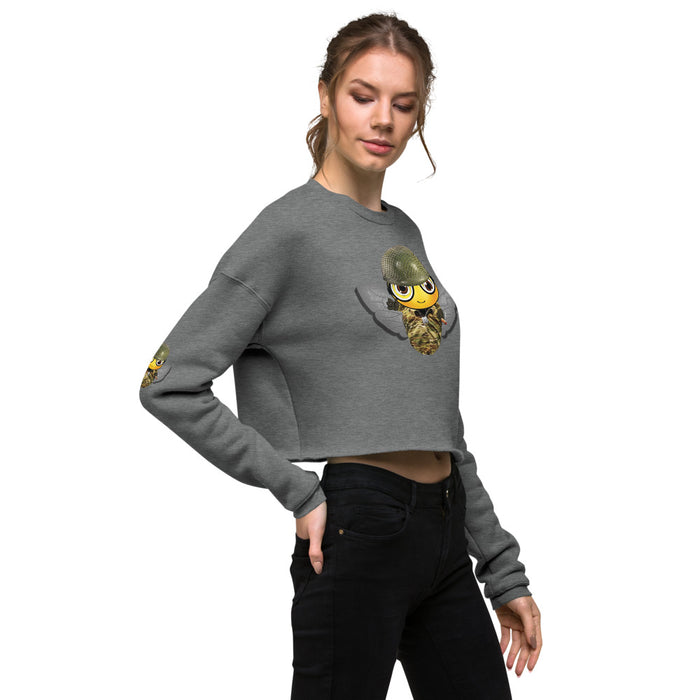 Cute SOLDIER / MILITARY BEE Crop Sweatshirt