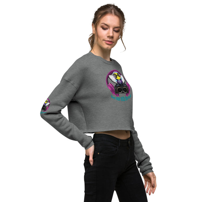 Cool & Cute PINK BEE 1 WITH THE BEAT Crop Sweatshirt