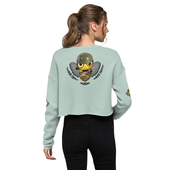 Cute SOLDIER / MILITARY BEE Crop Sweatshirt