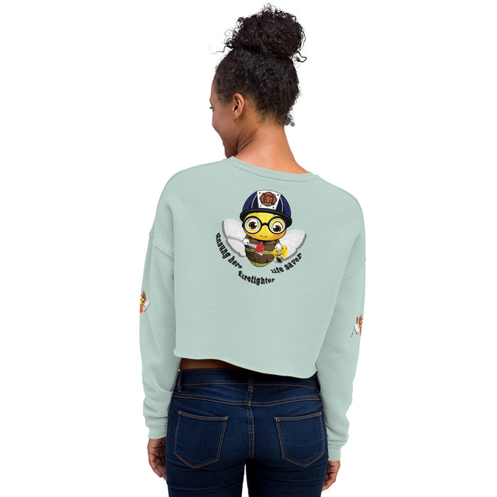 Cute FIREFIGHTER BEE Crop Sweatshirt