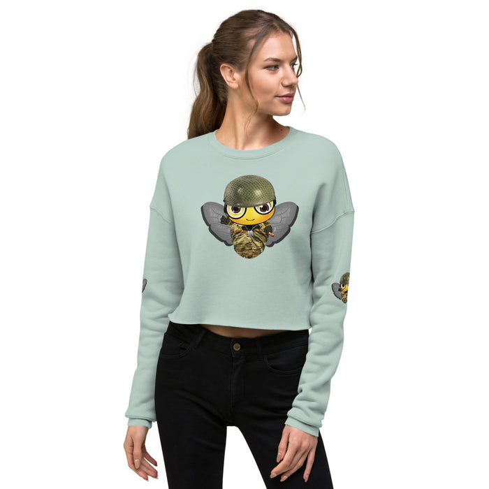 Cute SOLDIER / MILITARY BEE Crop Sweatshirt